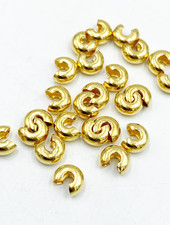 5MM CRIMP COVER:  GOLD PLATED- 24/PC