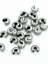 5MM CRIMP COVER: ANTIQUE SILVER PLATED-24/PC