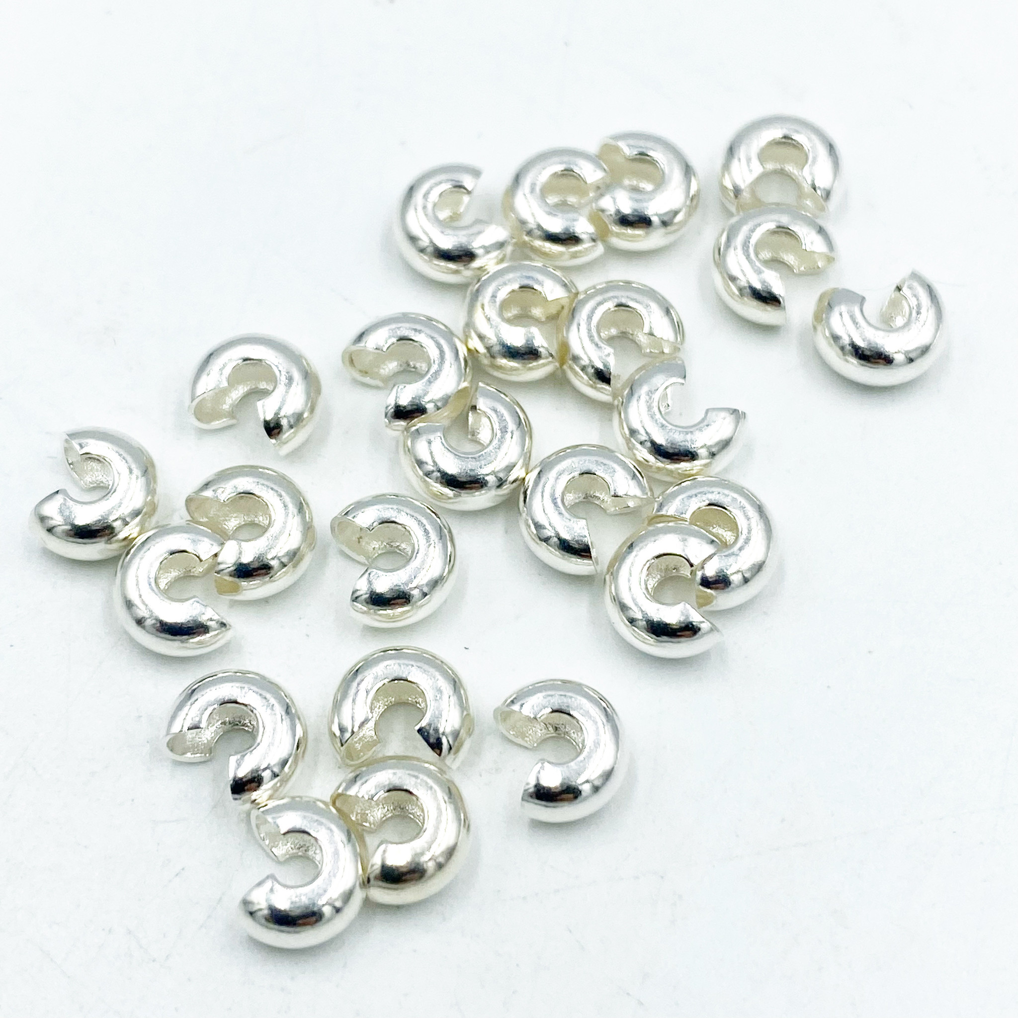 5MM CRIMP COVER: SILVER PLATED- 24/PC - Capital City Beads