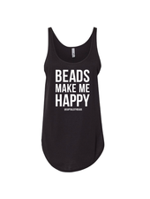 Beads Make Me Happy Tank- Black/White