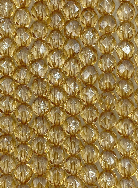 Fire-Polish 3mm : Luster - Opaque Gold/Smoky Topaz - Capital City Beads