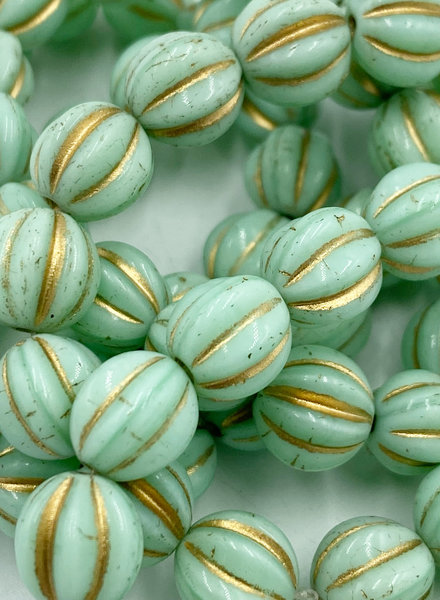 10mm Melon- Mint Gold Wash