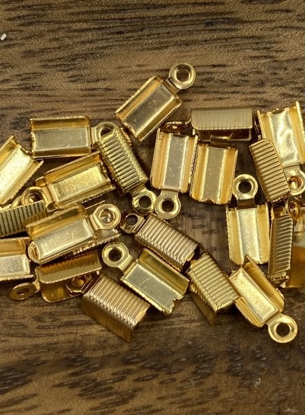 Gold Fold Over Clamp With Prongs- 12 Pairs