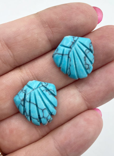 20mm Carved Magnesite Shell- 4PC