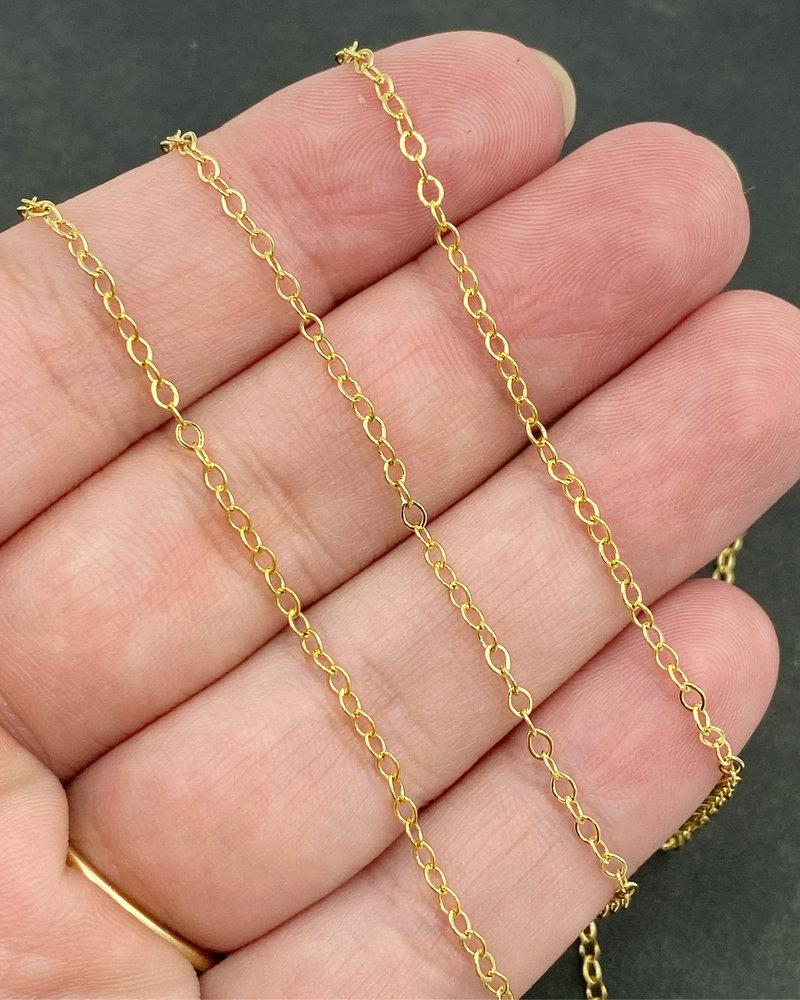 2mm x 1mm Thin Cable Chain- Gold (ch180)