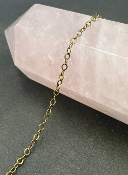 2mm x 1mm Thin Cable Chain- Antique Brass (ch180)