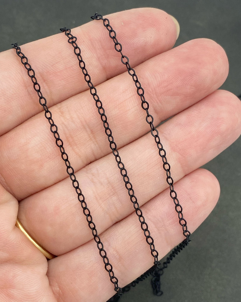 2mm x 1mm Thin Cable Chain- Matte Black (ch180)
