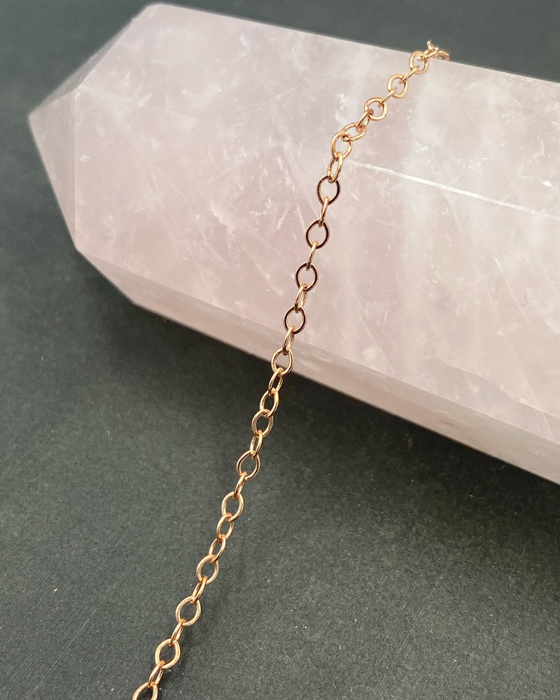 2mm x 1mm Thin Cable Chain- Rose Gold (ch180)