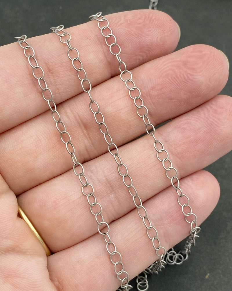 4.2mm x 4mm Thin Cable Chain- Antique Silver (ch181)