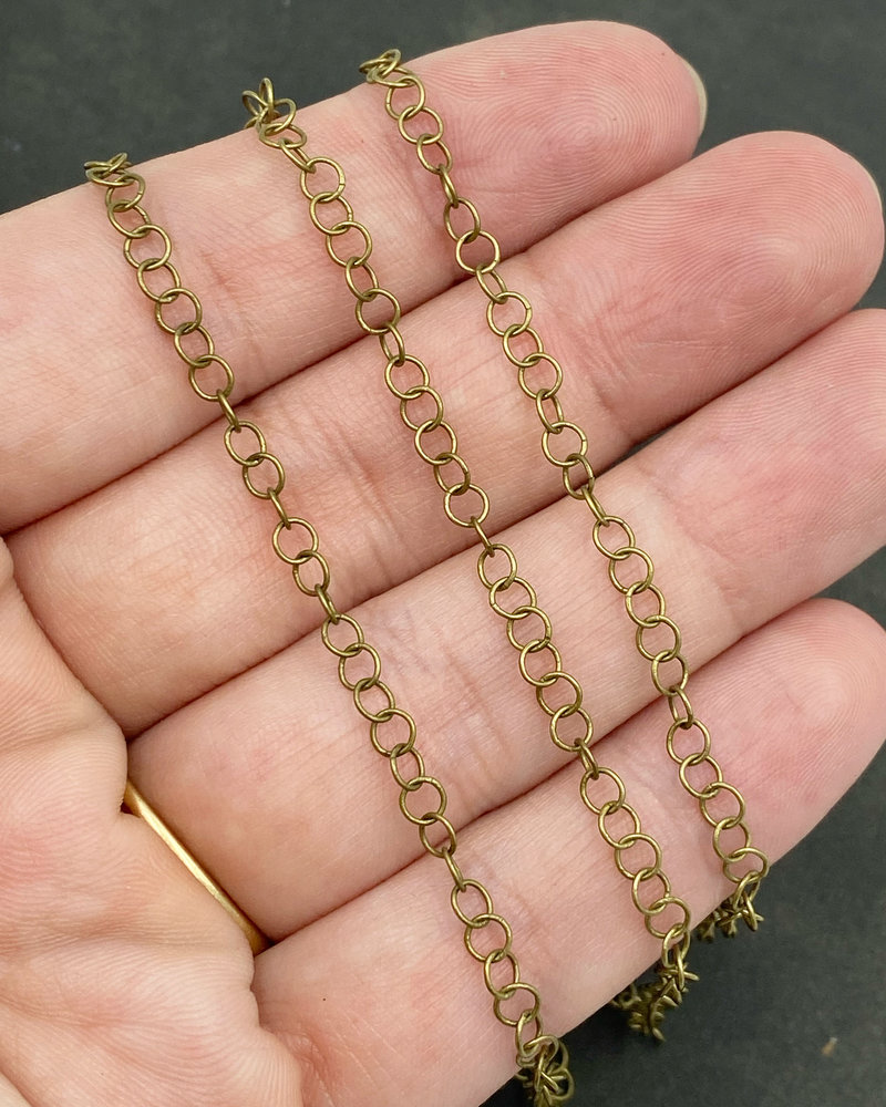 4.2mm x 4mm Thin Cable Chain- Antique Brass (ch181)