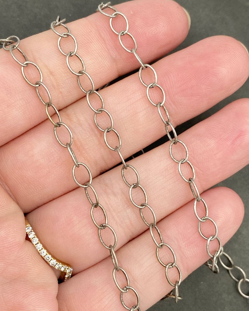 6mm x 5mm Oval Cable Chain- Antique Silver (ch182)