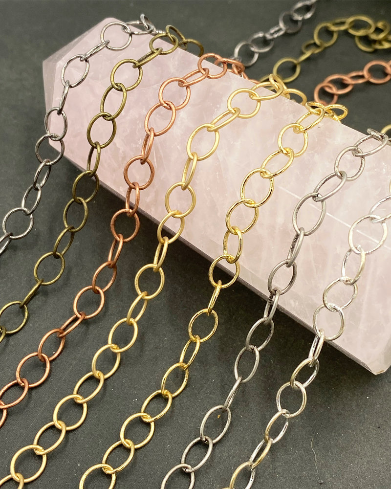 6mm x 5mm Oval Cable Chain- Gold (ch182)