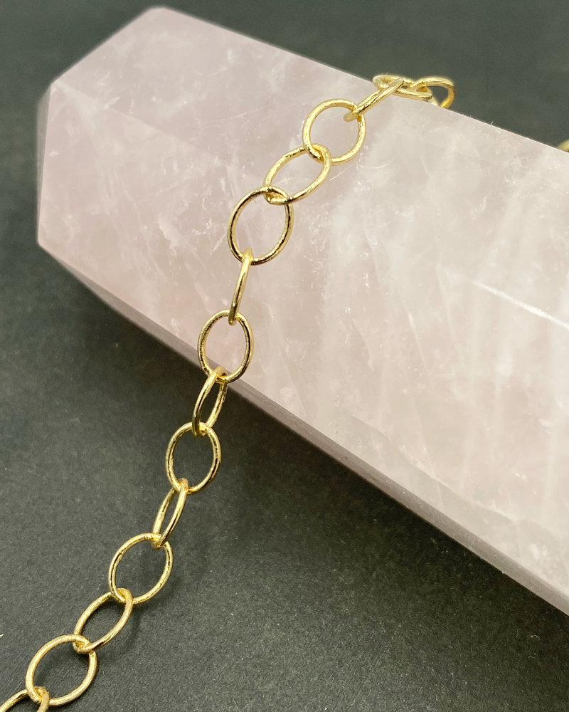 6mm x 5mm Oval Cable Chain- Gold (ch182)