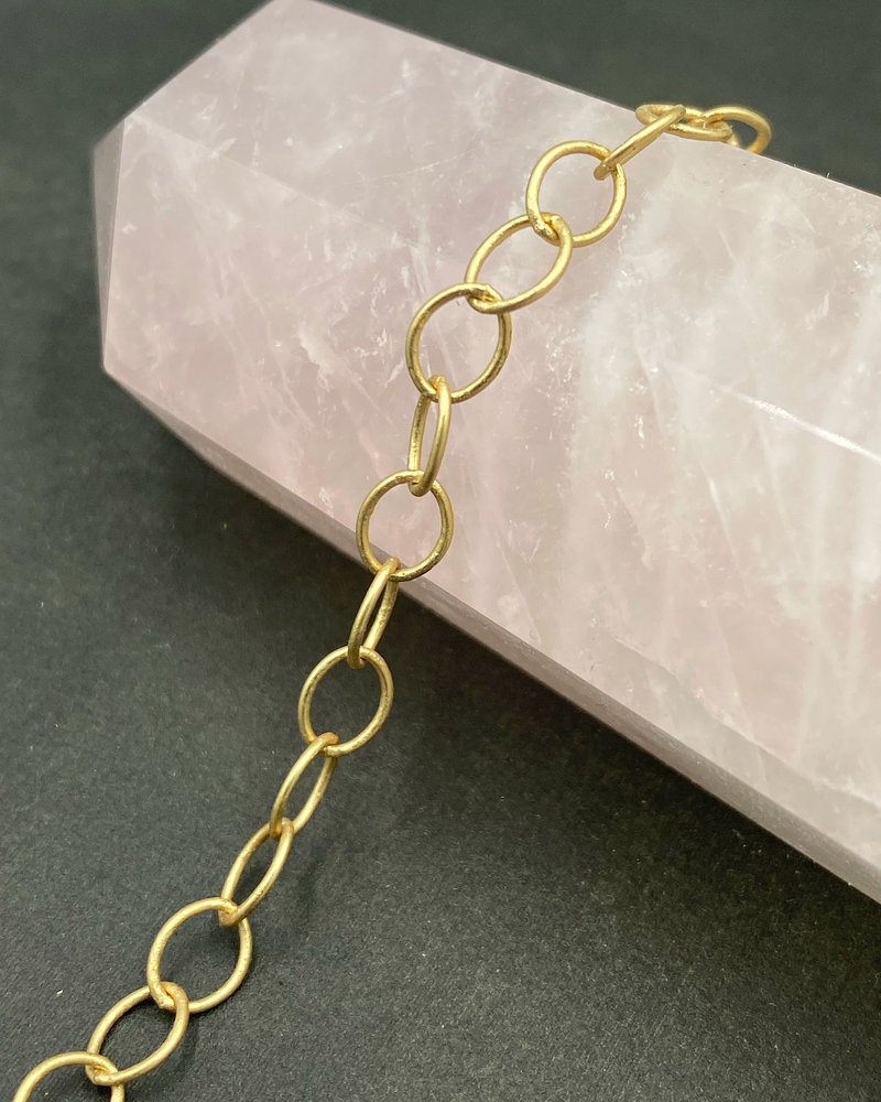 6mm x 5mm Oval Cable Chain- Satin Gold (ch182)