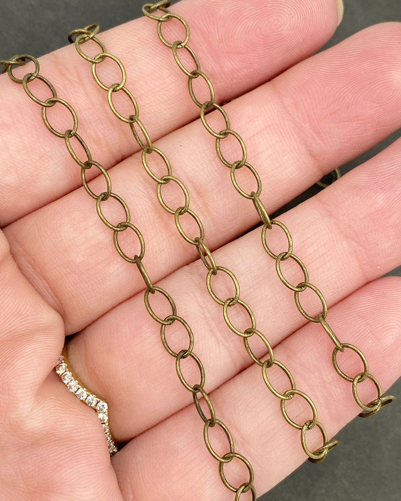 6mm x 5mm Oval Cable Chain- Antique Brass (ch182)