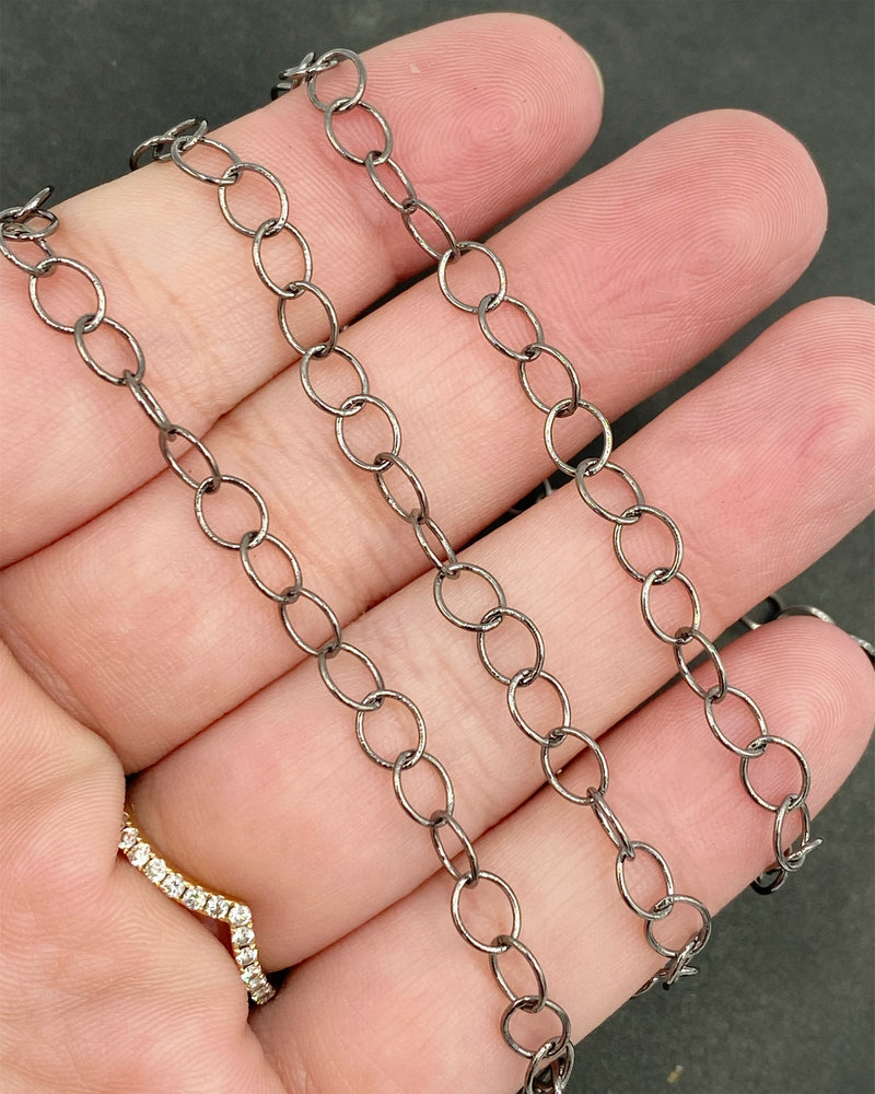 6mm x 5mm Oval Cable Chain- Gunmetal (ch182)