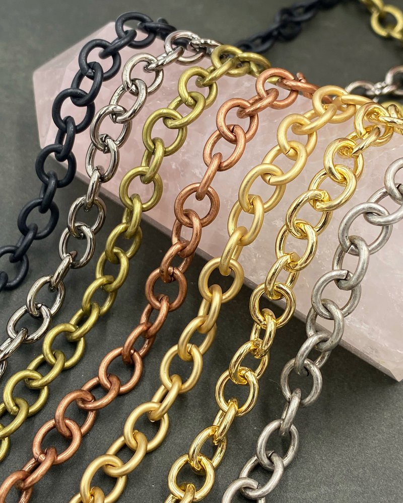 SALE 8mm x 6.5mm Heavy Cable Chain- Gold (ch183)