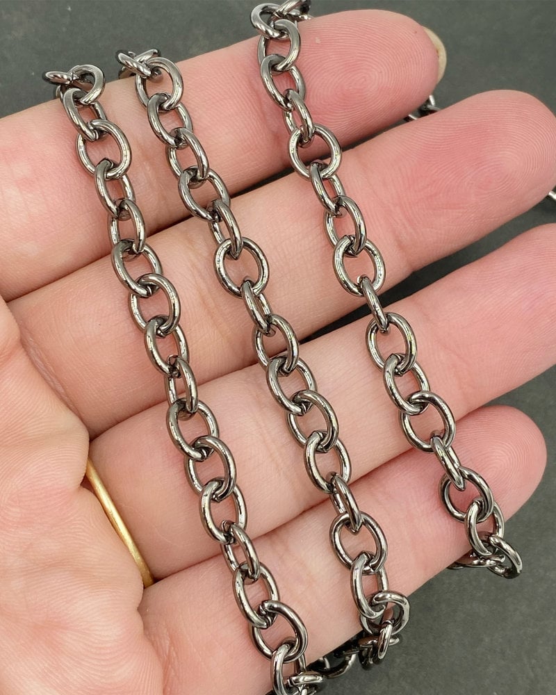 8mm x 6.5mm Heavy Cable Chain- Gunmetal (ch183)