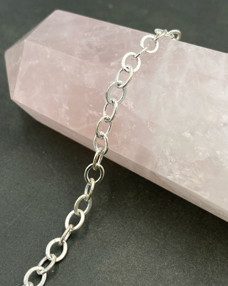 SALE 5mm x 4.5mm Flat Cable Chain- Silver (ch184)