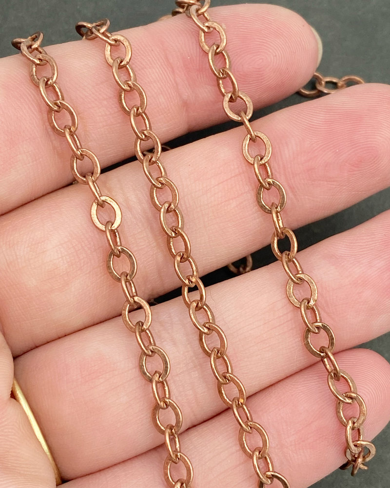 5mm x 4.5mm Flat Cable Chain- Antique Copper (ch184)