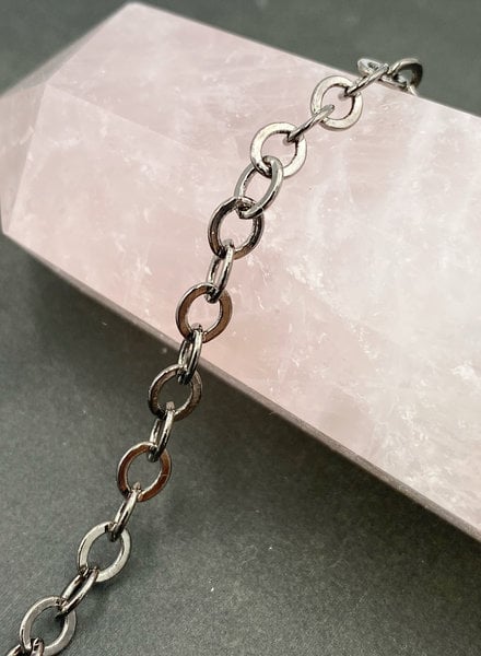 SALE 5mm x 4.5mm Flat Cable Chain- Gunmetal (ch184)