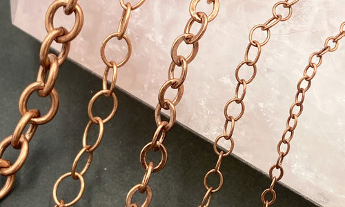 18 Inch Length Solid Copper Chain CN630G - 1/4 of an inch wide