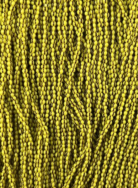 SALE SIZE 11/0 #513 Yellow Dark Brown Stripe