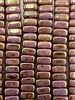 3x6mm Two Hole Bricks- Luster Opaque Rose Gold Topaz