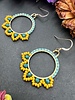 Jewelry Lacy Hoops- Seafoam/Mustard