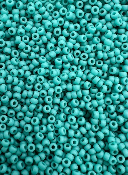 Size 11/0 Miyuki Round: Matte opaque Turquoise (mr9412f)