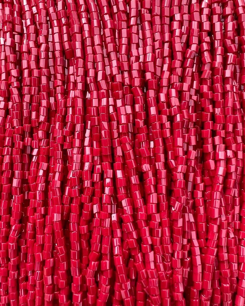 Size 11/0 2-Cut Hex Seed Beads- #108 Dark Red