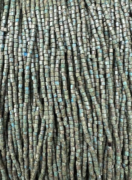Size 11/0 2-Cut Hex Seed Beads- #1373 Blue Turquoise Travertine