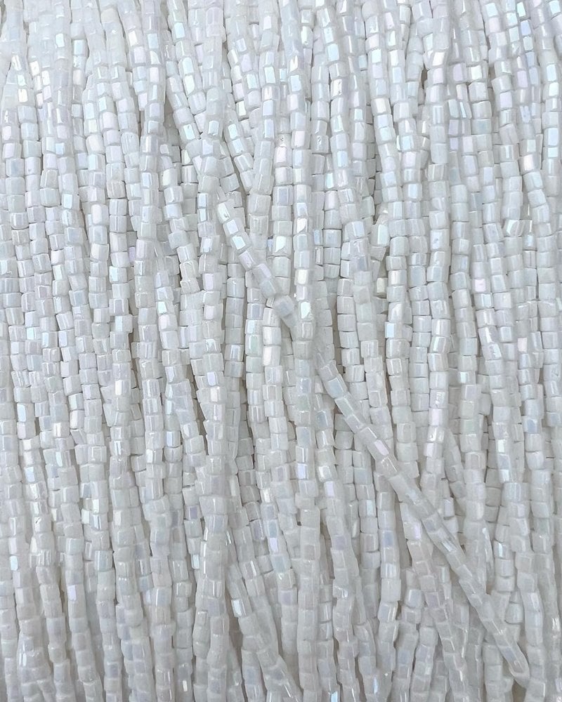 Size 11/0 2-Cut Hex Seed Beads- #463 White Rainbow