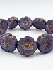 12mm Hibiscus Flower- Purple Thistle Bronze