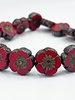 9mm Hibiscus Flower- Ruby Red Bronze Picasso
