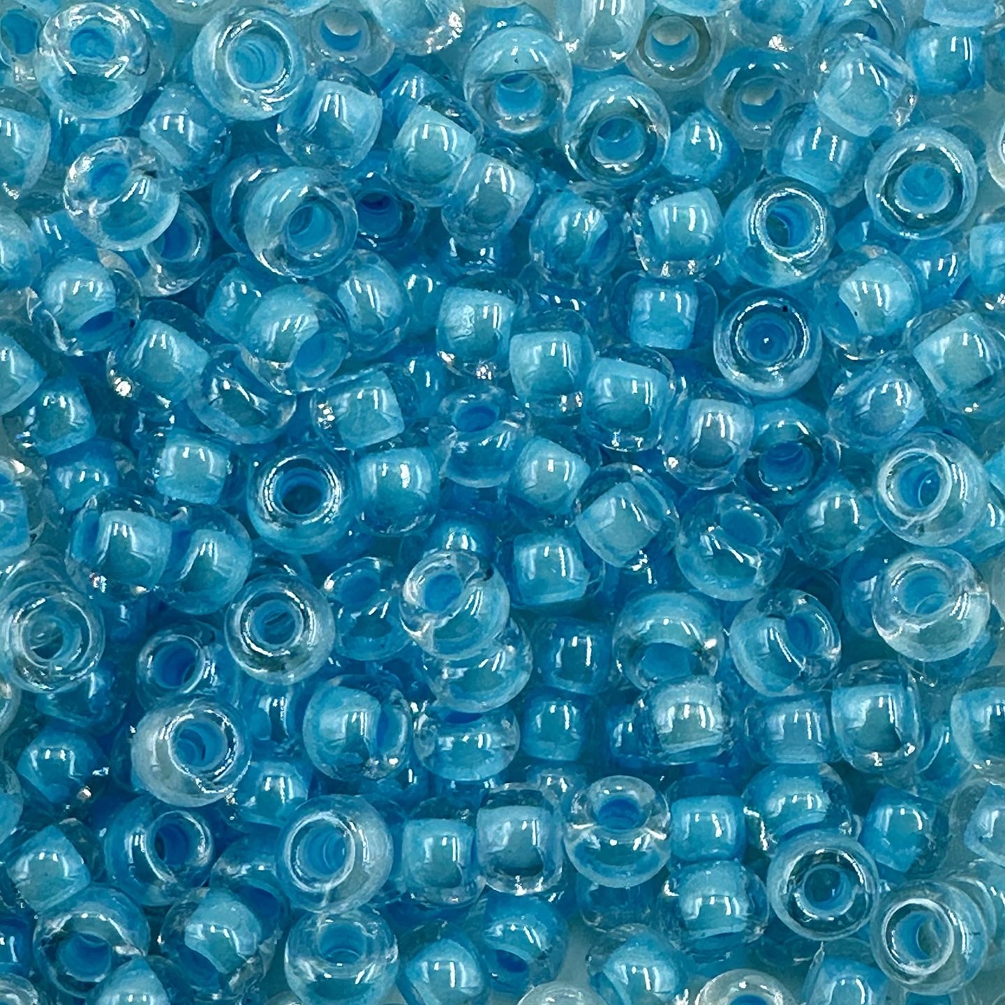 Fancy Blue Glass Large Hole Beads