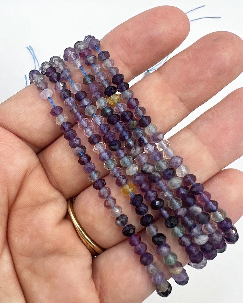3x4mm Micro Faceted Rondelle Flourite