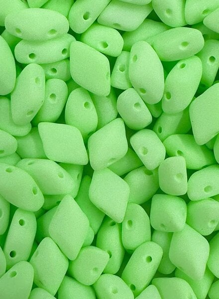 Two Hole Gemduo 8x5mm- Matte Neon Pastel Lime