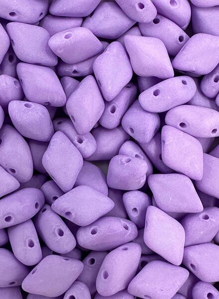 Two Hole Gemduo 8x5mm- Matte Neon Pastel Purple