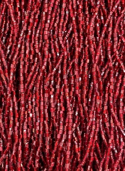 Size 11/0 2-Cut Hex Seed Beads- #80 Garnet Silver Lined