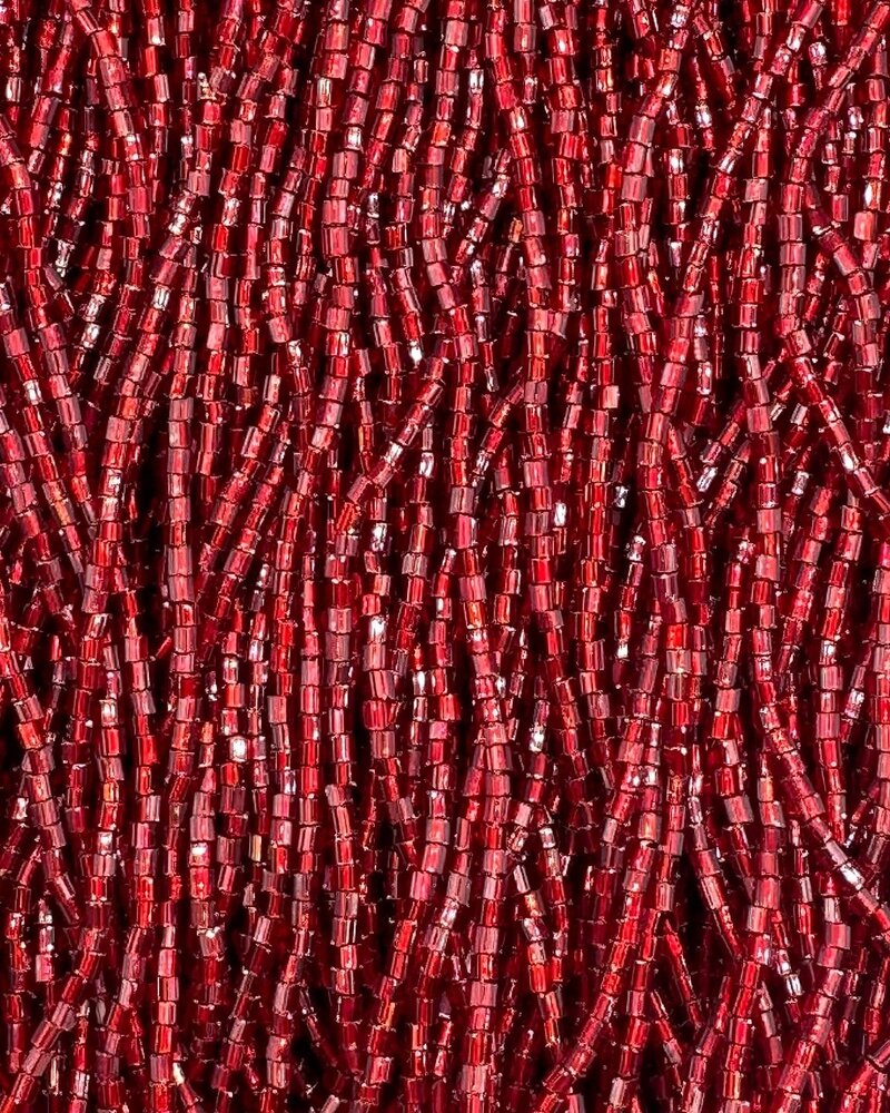 Size 11/0 2-Cut Hex Seed Beads- #80 Garnet Silver Lined