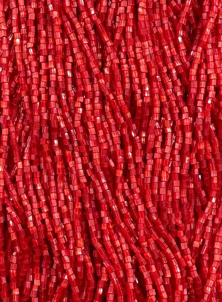 Size 11/0 2-Cut Hex Seed Beads- #844 Red Satin