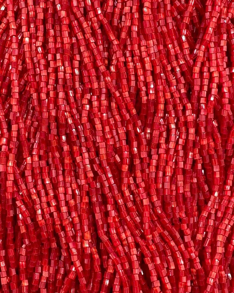 Size 11/0 2-Cut Hex Seed Beads- #844 Red Satin