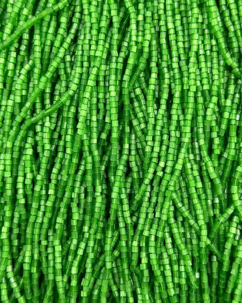 Size 11/0 2-Cut Hex Seed Beads- #853 Green Satin
