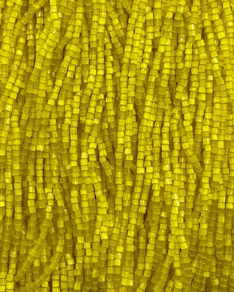 Size 11/0 2-Cut Hex Seed Beads- #1089 Yellow Satin