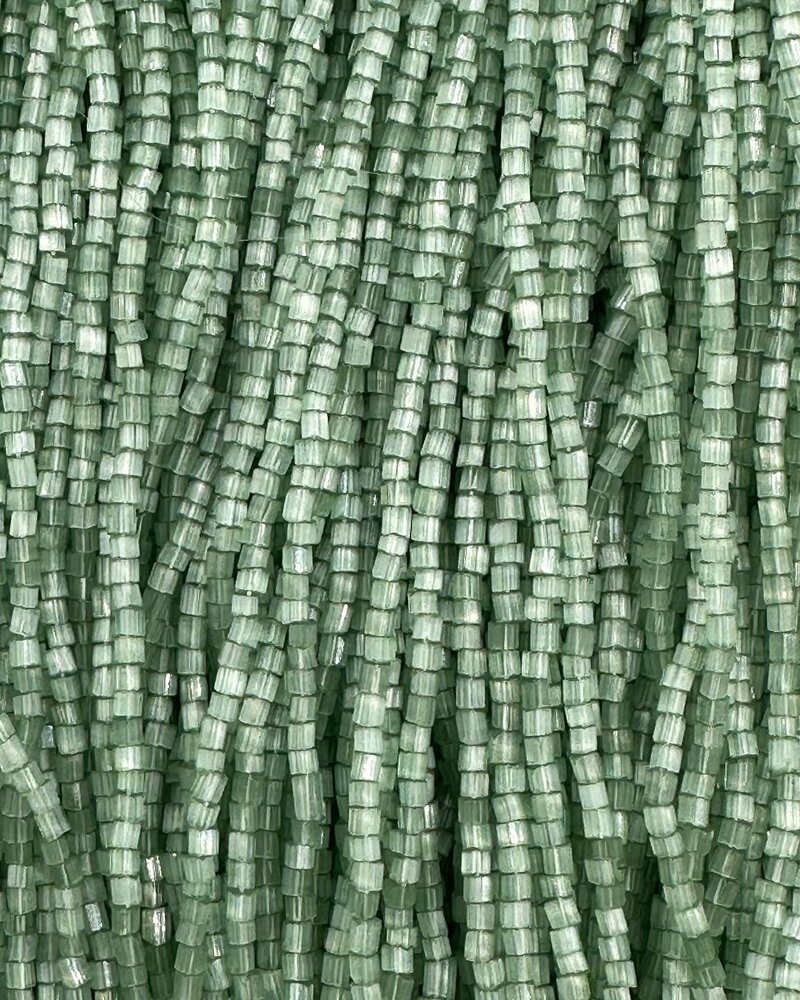 Size 11/0 2-Cut Hex Seed Beads- #1199 Light Green Satin (Tint)