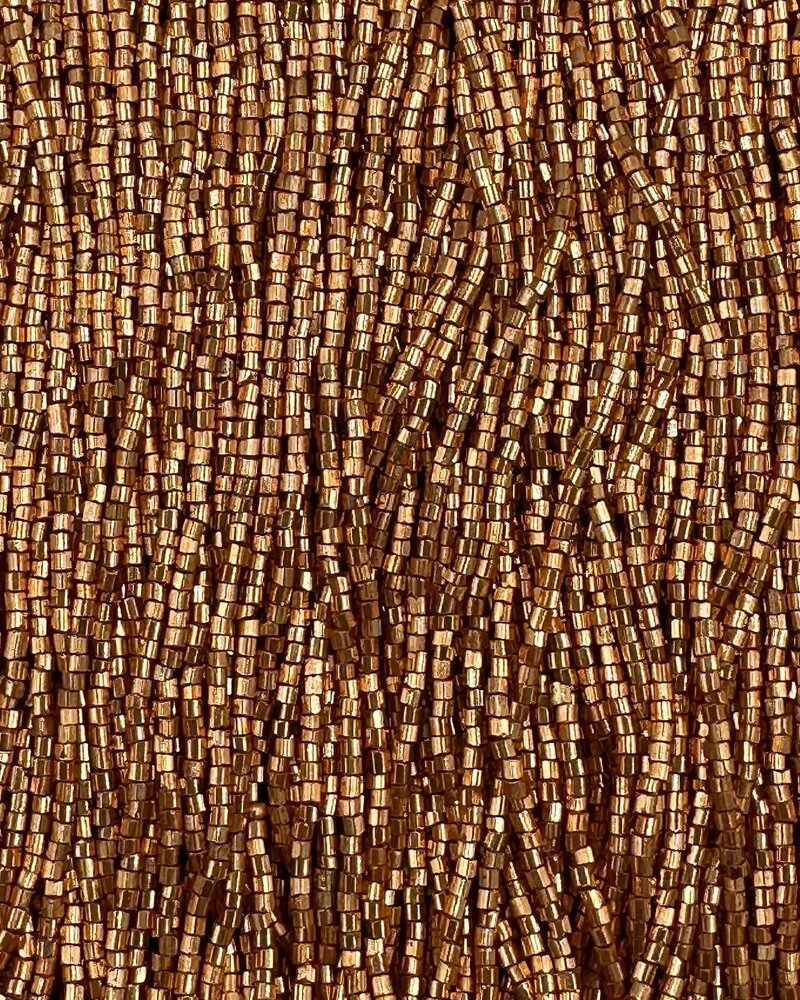 Size 11/0 2-Cut Hex Seed Beads- #20 Gold Metallic