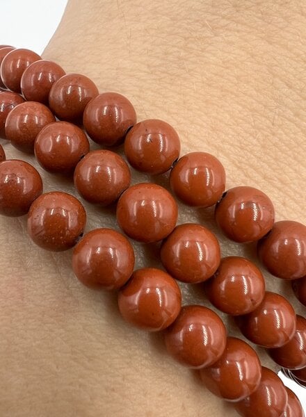 Dyed Red Impression Jasper 6mm Round Beads - color #11, 15 inch strand