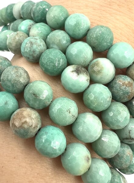 Trunk Show 8mm Faceted Round- Green Grass Agate