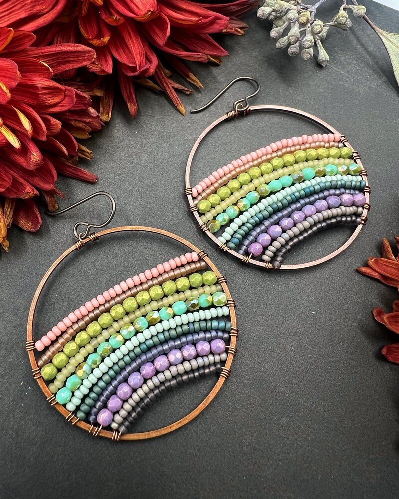 Jewelry Tapestry Hoops- Antique Copper